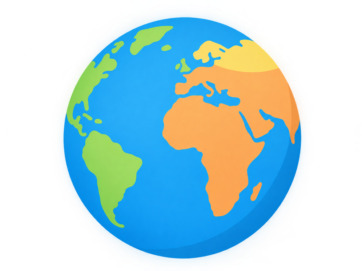 Illustration of a globe centered on the Atlantic, representing global cultural awareness