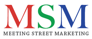 MSM logo with red, green, and blue letters spelling 'MSM' and the full company name 'Meeting Street Marketing' below