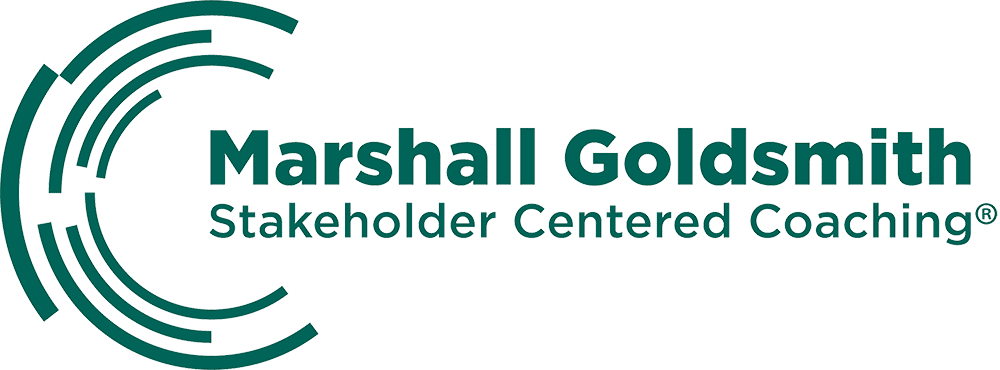 Logo for Marshall Goldsmith Stakeholder Centered Coaching, featuring a circular design and text in green.