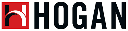 Hogan logo with a red square containing a stylized white and black letter H.