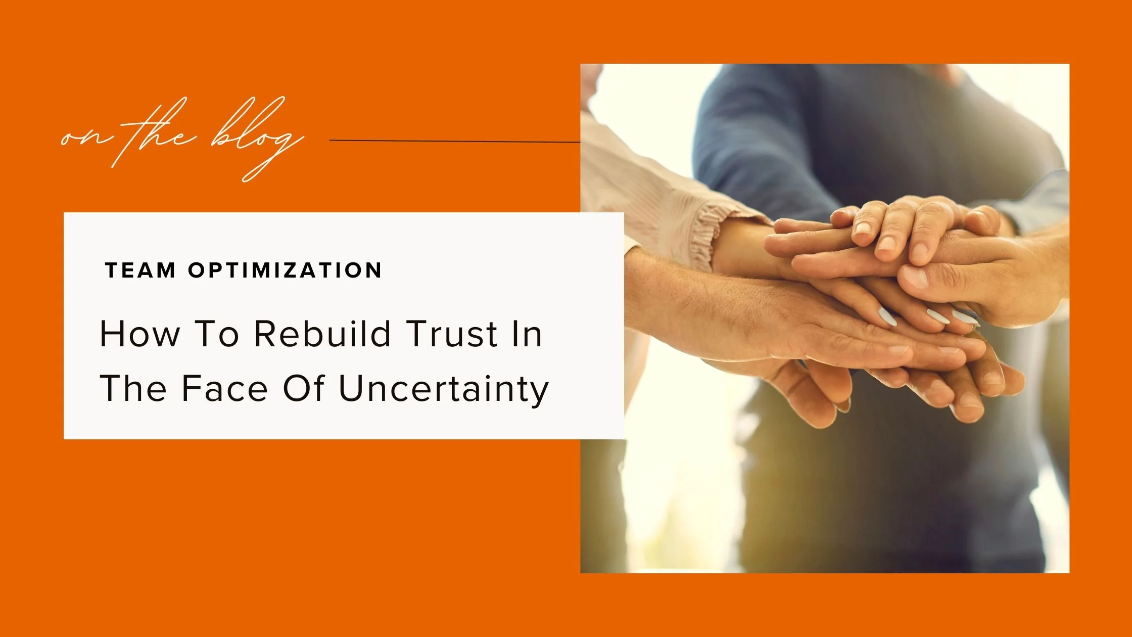 How To Rebuild Trust In The Face Of Uncertainty