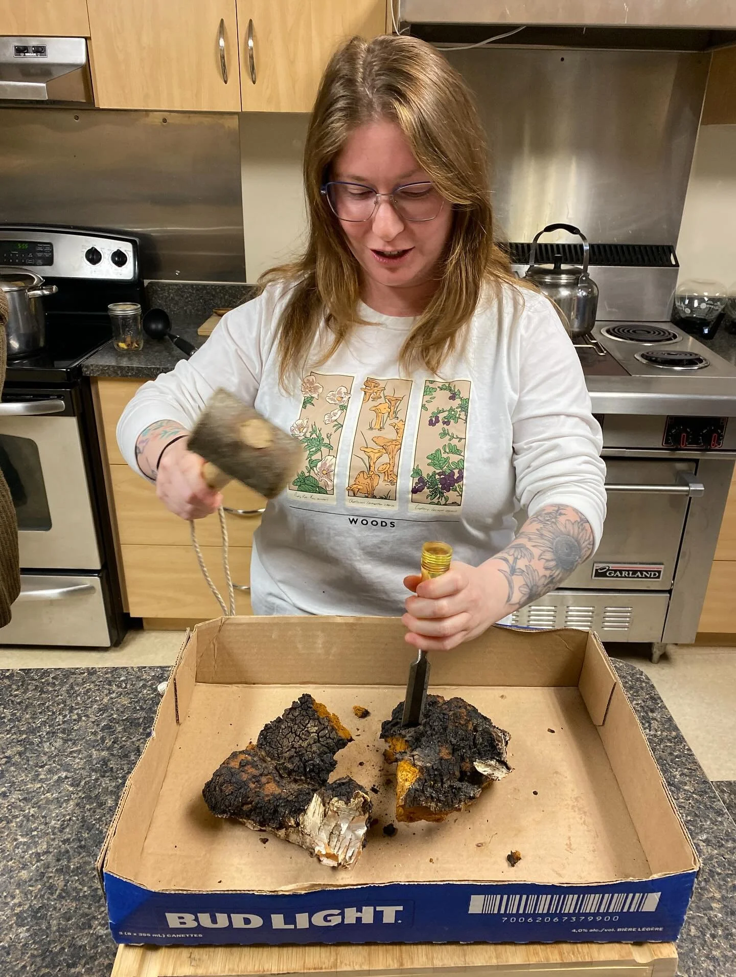 We learned so much at our chaga workshop yesterday! Thanks to Rachel Blakey of @joiedevivrefarmnl for sharing her wisdom with us. 

Participants got to try their hand at processing chaga and learned how to dry it, and then transform it into delicious