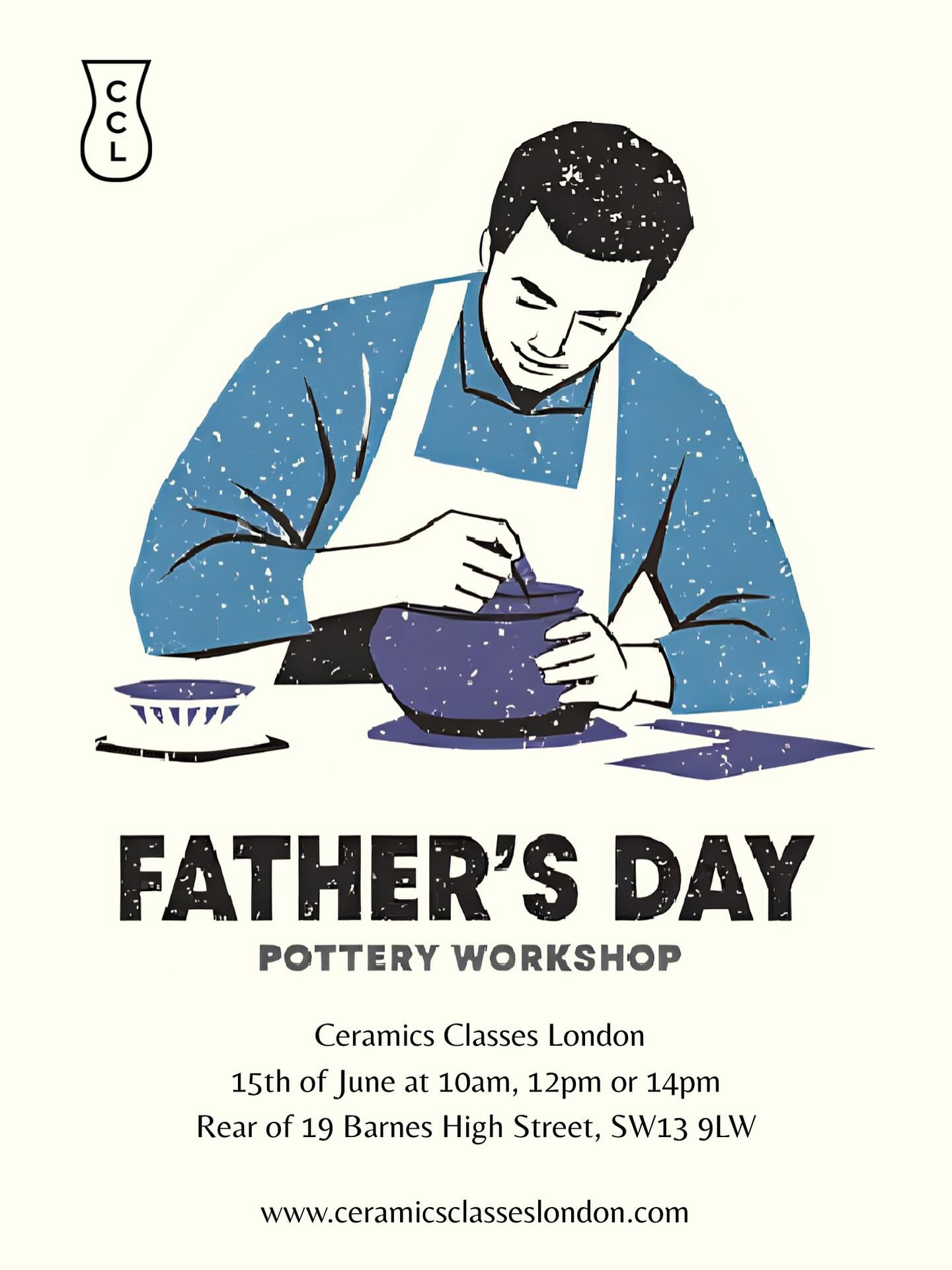 Celebrate Father’s Day with Clay & Creativity! 🎨
This Sunday, skip the usual gifts and make memories that last a lifetime at our special Father’s Day Pottery Workshop! 💙
Bring Dad and get hands-on with clay—whether you&rsquo