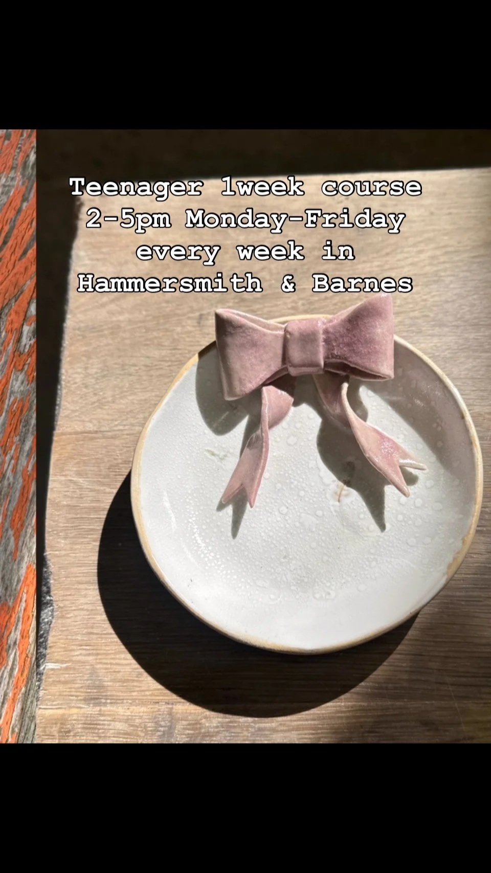 It’s summer time and the coolest place to be is inside a pottery studio while it’s hot outside it’s always cool inside our railway arch or our little barn bursting with creativity for teenagers.
You will learn coiling techniques to