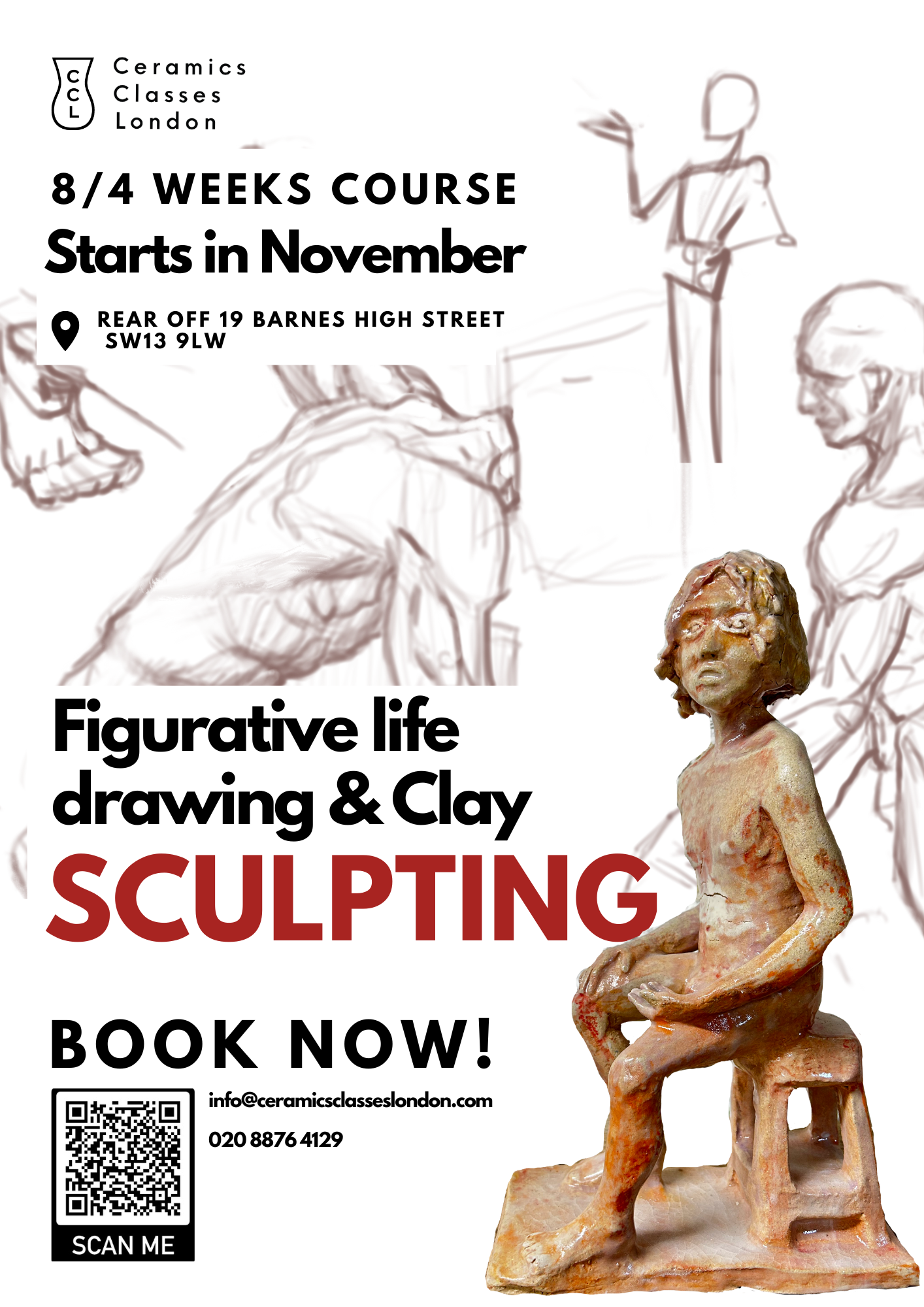 Figurative Life Drawing & Sculpting - 4 Week Course (Barnes)