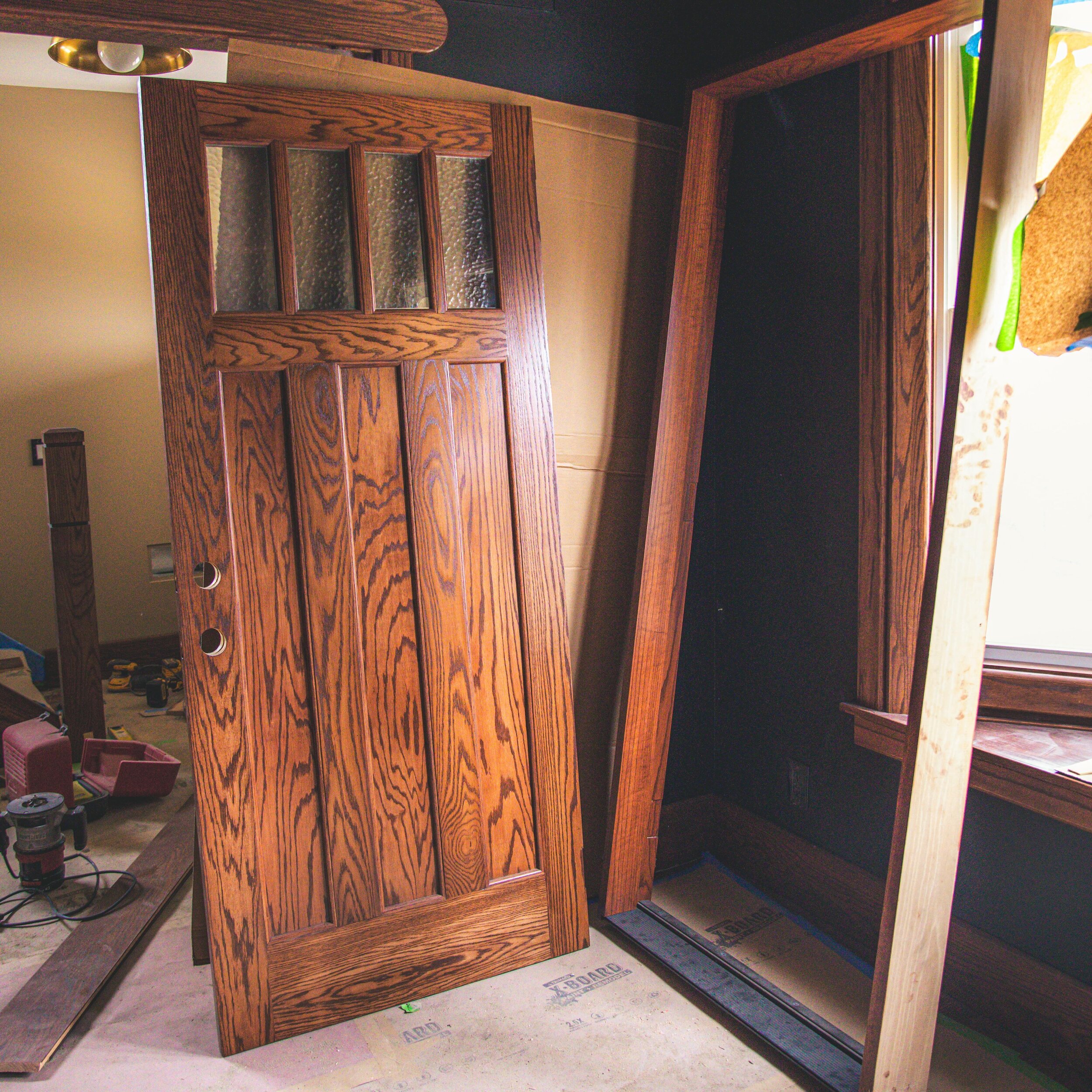 There is nothing better than a solid wood front door! 
.
.
.
#oak #wood #frontdoor #rehab #community #detroit #fullgut #midcenturymodern #nwgc #nwgoldbergcares