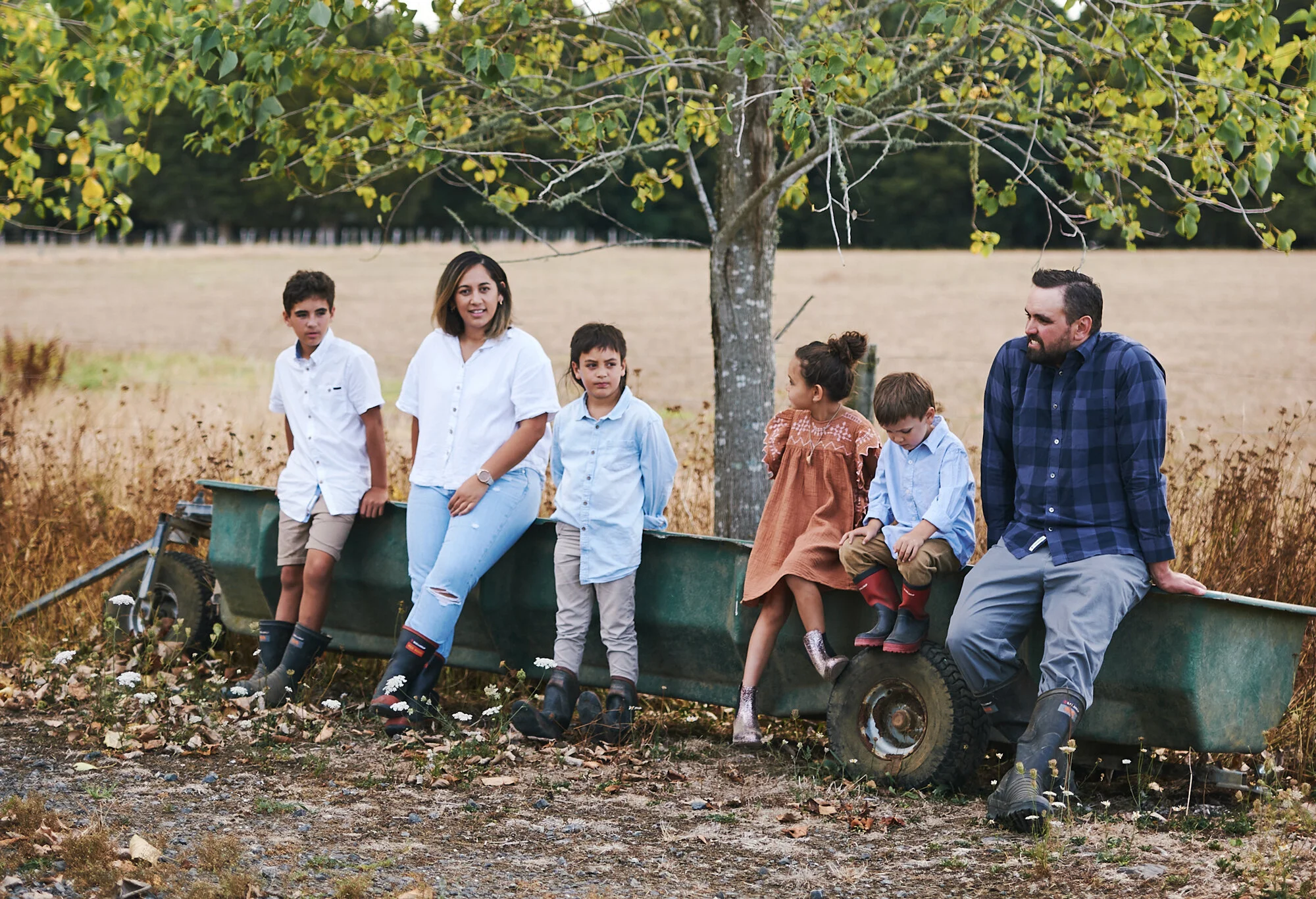 Chevon with her husband &amp; tamariki, from left to right Flynn, Chevon, Lachlan, Aubree, Benson &amp; Kallum.
