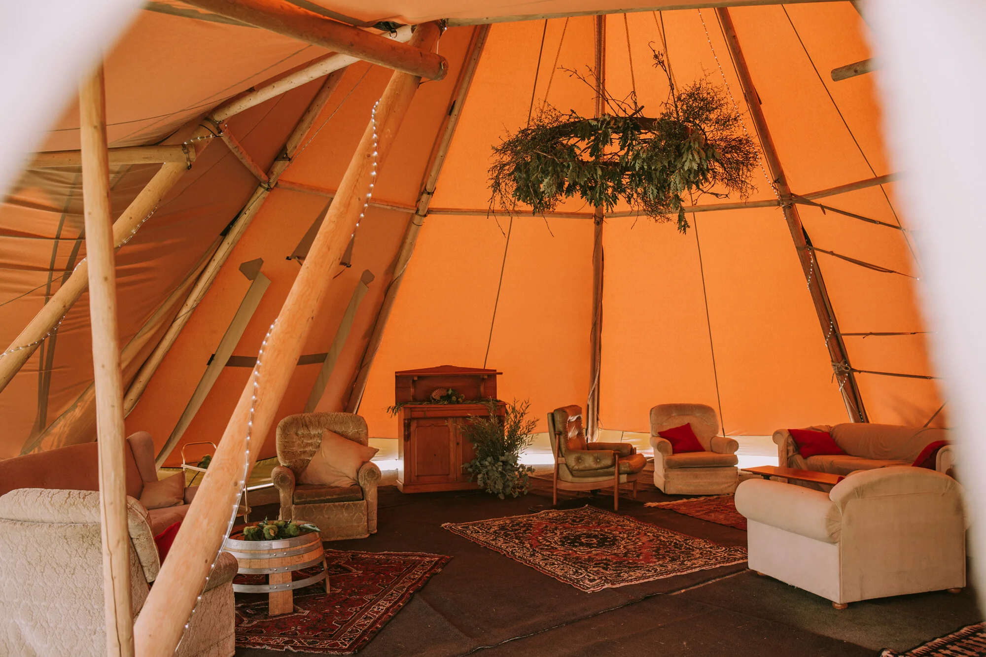 The tipi - a place to catch up.