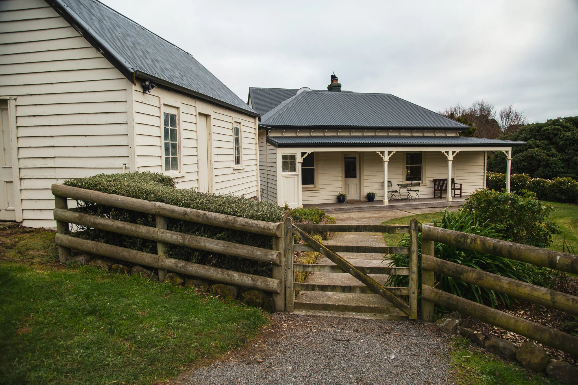 Accrington is the original farmhouse, built in 1886 using timber from the property. “Multiple generations have called it home,” says Annabel. “We have over time renovated it, developed the gardens, and have been able to offer it as accommodation.” The accommodation is a way for Annabel and Hamish to share their farming philosophy and their environmental work with guests.