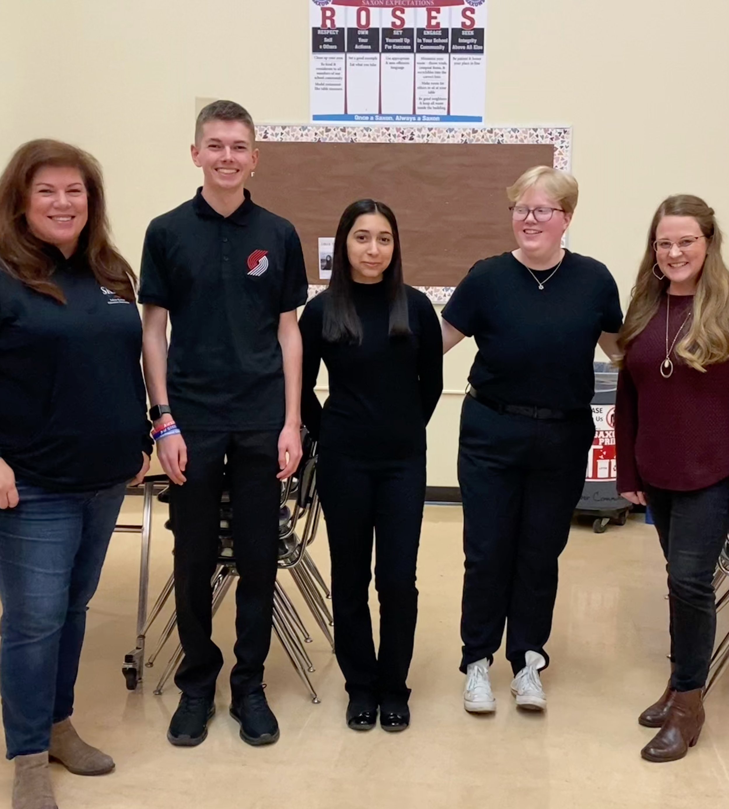 SKEA - teachers union - hosted an event with students to talk about the budget. Ashley Carson Cottingham with students and Tyler Scialo-Lakeberg