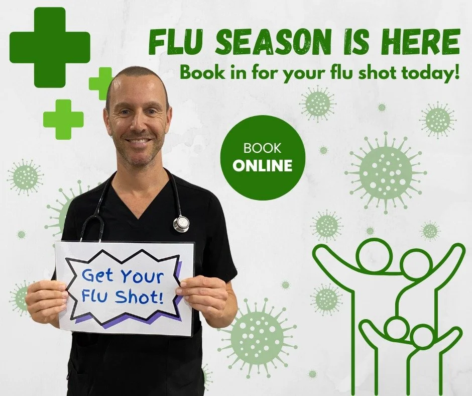Flu season is here 😷

Protect yourself and those around you by booking your annual flu vaccination.

We offer flu vaccine clinics throughout the week, with convenient afternoon and Sunday appointments available.

Private vaccines available for just 
