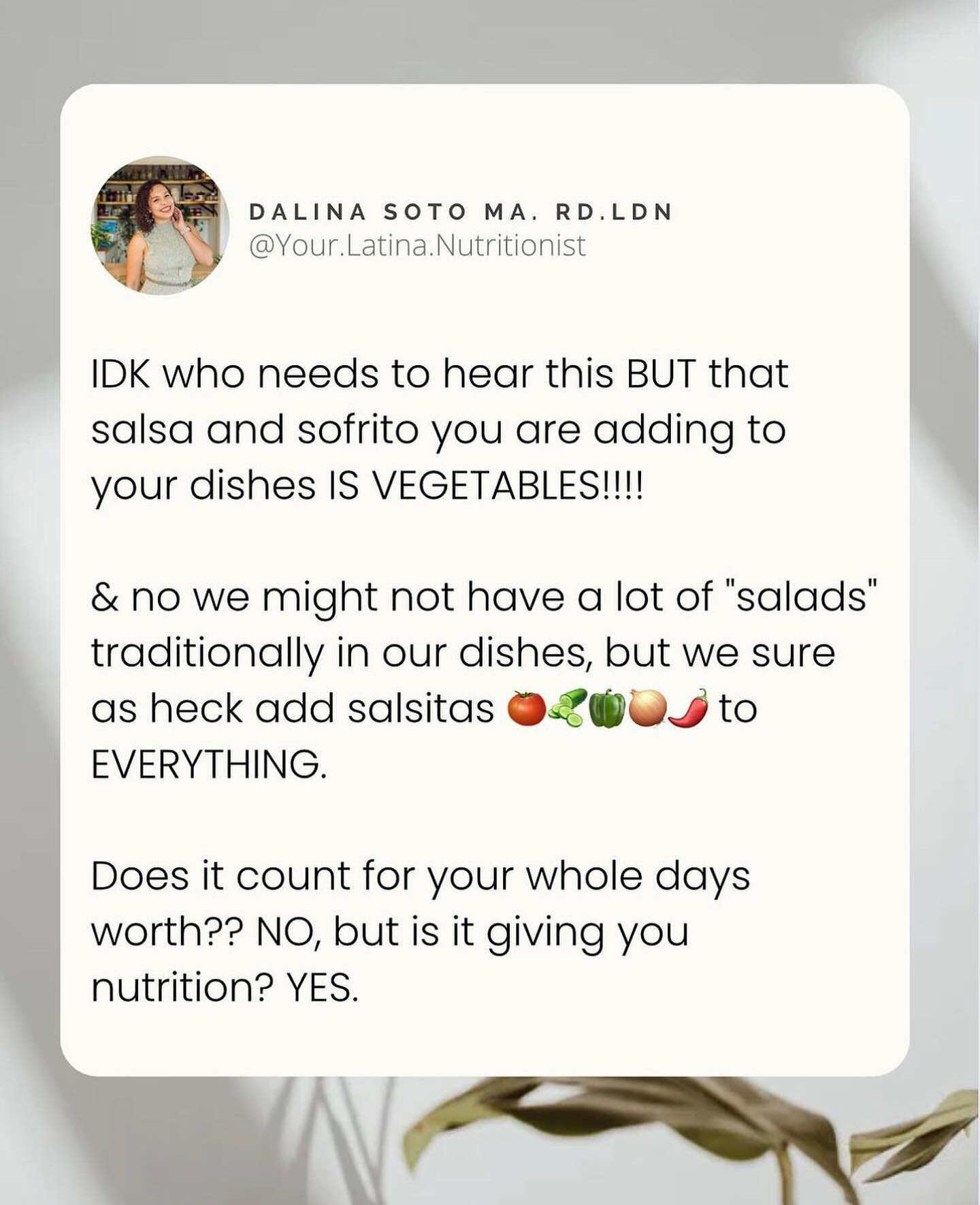 #TBT salsa is a vegetable! Just here for the nutrition educations that INCLUDES our peoples foods 🖤🍚🫘

Also, thank you @happystronghealthy.rd for my mug haha.