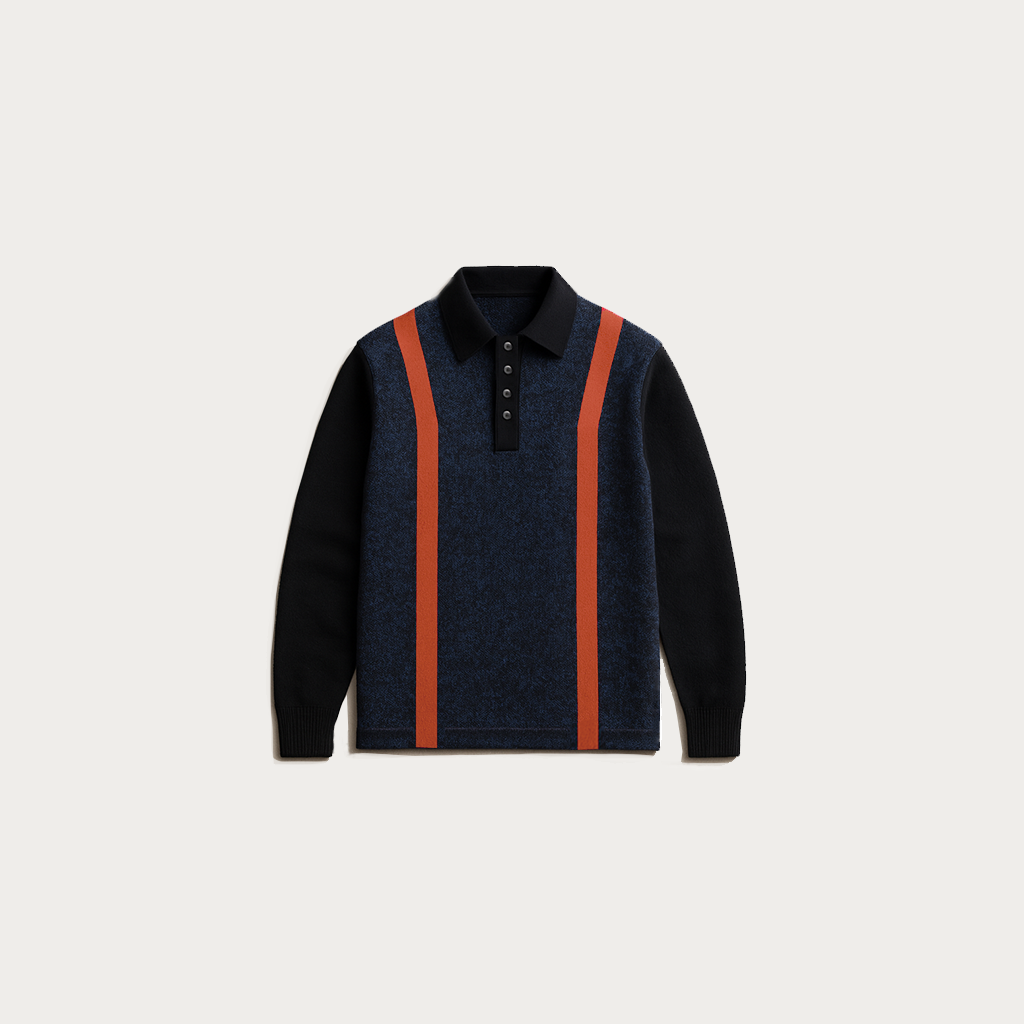 HYBRID WOOL RUGBY - NVY/OJ/BLK