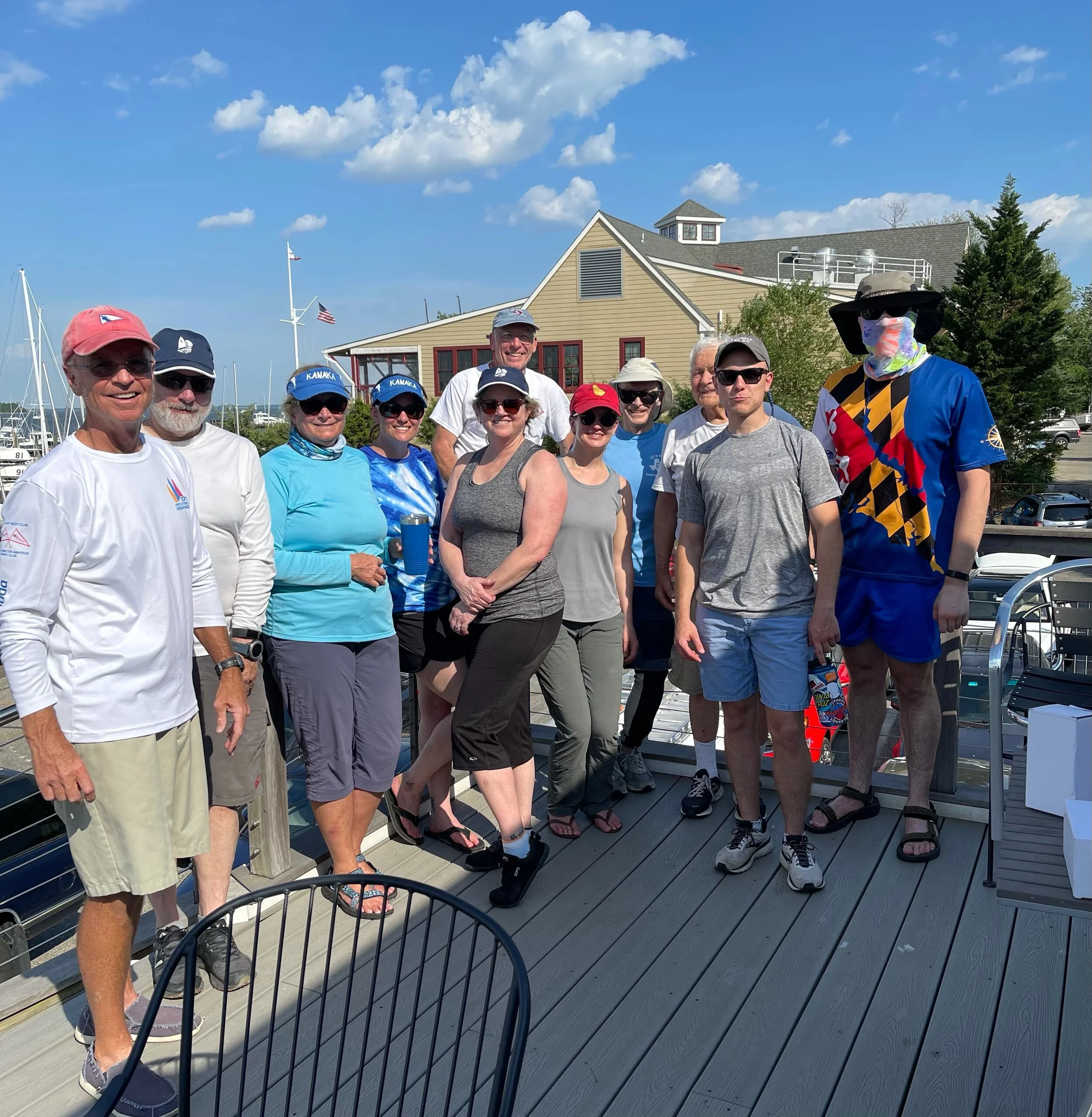 “Day Sailers enjoying a post race happy hour after the Spring Series”