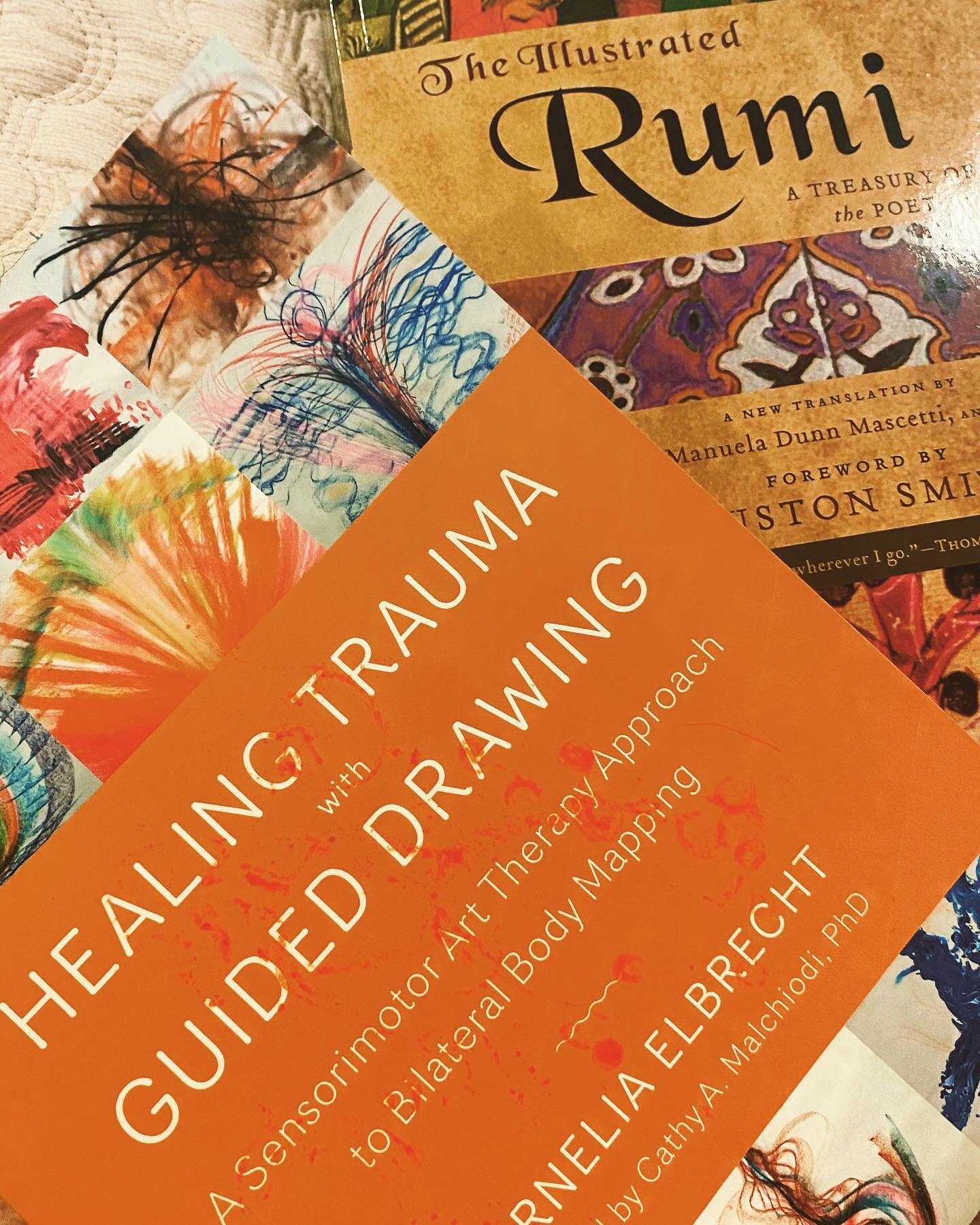 The two books on my bedside table #trauma #arttherapyheals #rumi #artist #mentalhealthawareness