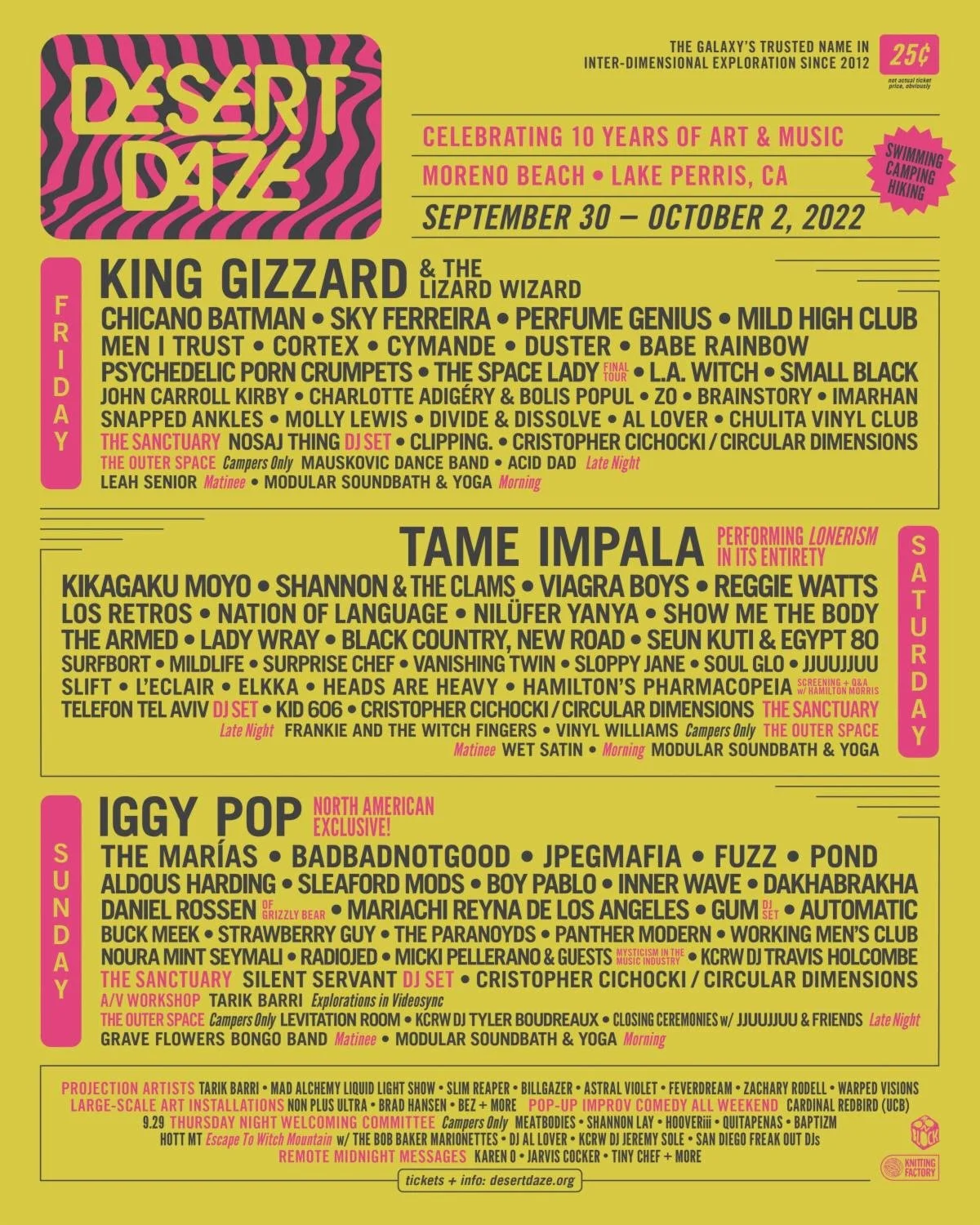 Desert Daze Announces Single Day Lineup For 2022: Tame Impala, King Gizzard, &amp; More