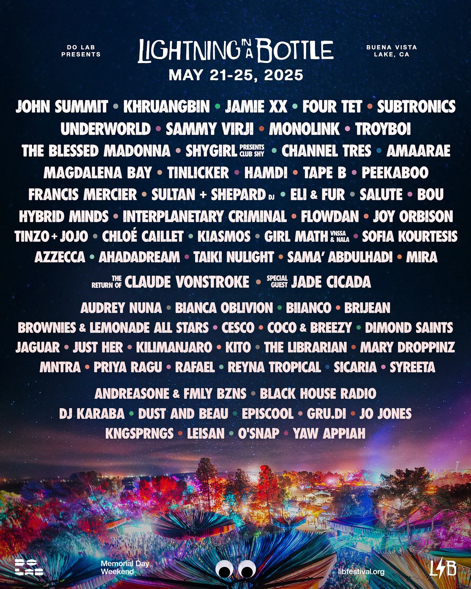 Lightning in a Bottle 2025 Announces Huge Lineup Featuring John Summit, Khruangbin, Jamie XX, &amp; More