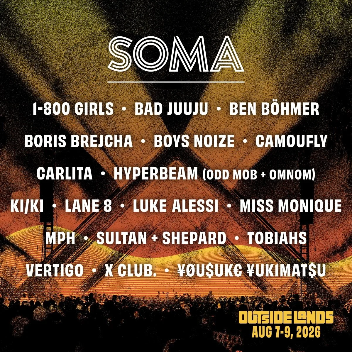 Outside Lands 2026 Announces Immersive SOMA Experience with SOMA Social Club