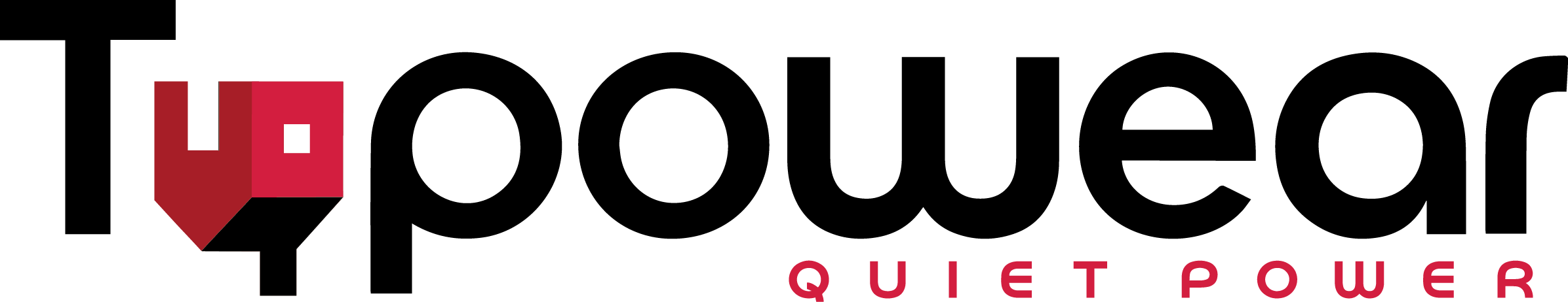 The Quet Power logo with a stylized red robot face and the text "Quet Power".