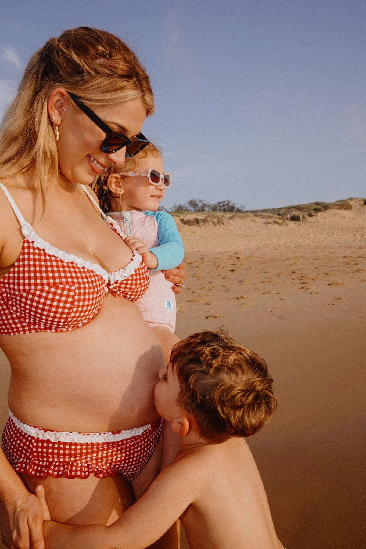 pregnancy retro bikinis family shoot beach.JPG