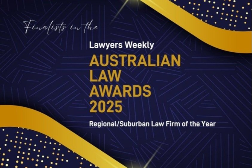 Finalists in Australian Law Awards 2025 - Regional/Suburban Law Firm of the Year!
