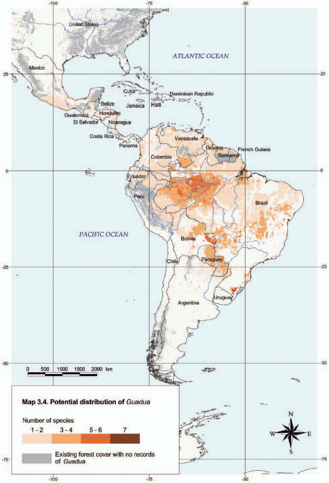 Guadua Distribution Map