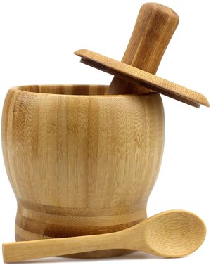 Bamboo Mortar and Pestle