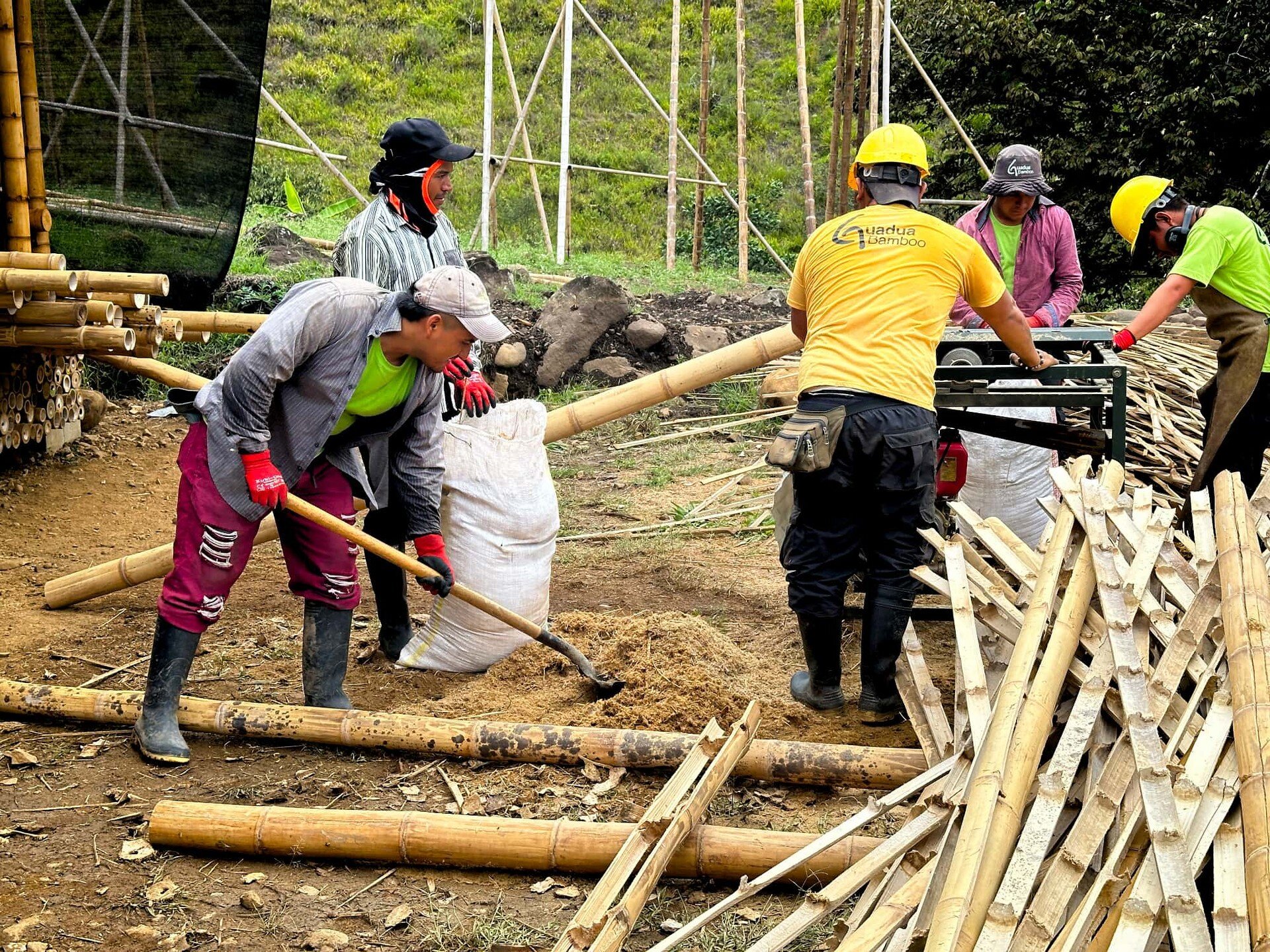 Nothing goes to waste! Even our bamboo saw dust serves as a great mulch for our fruit trees.