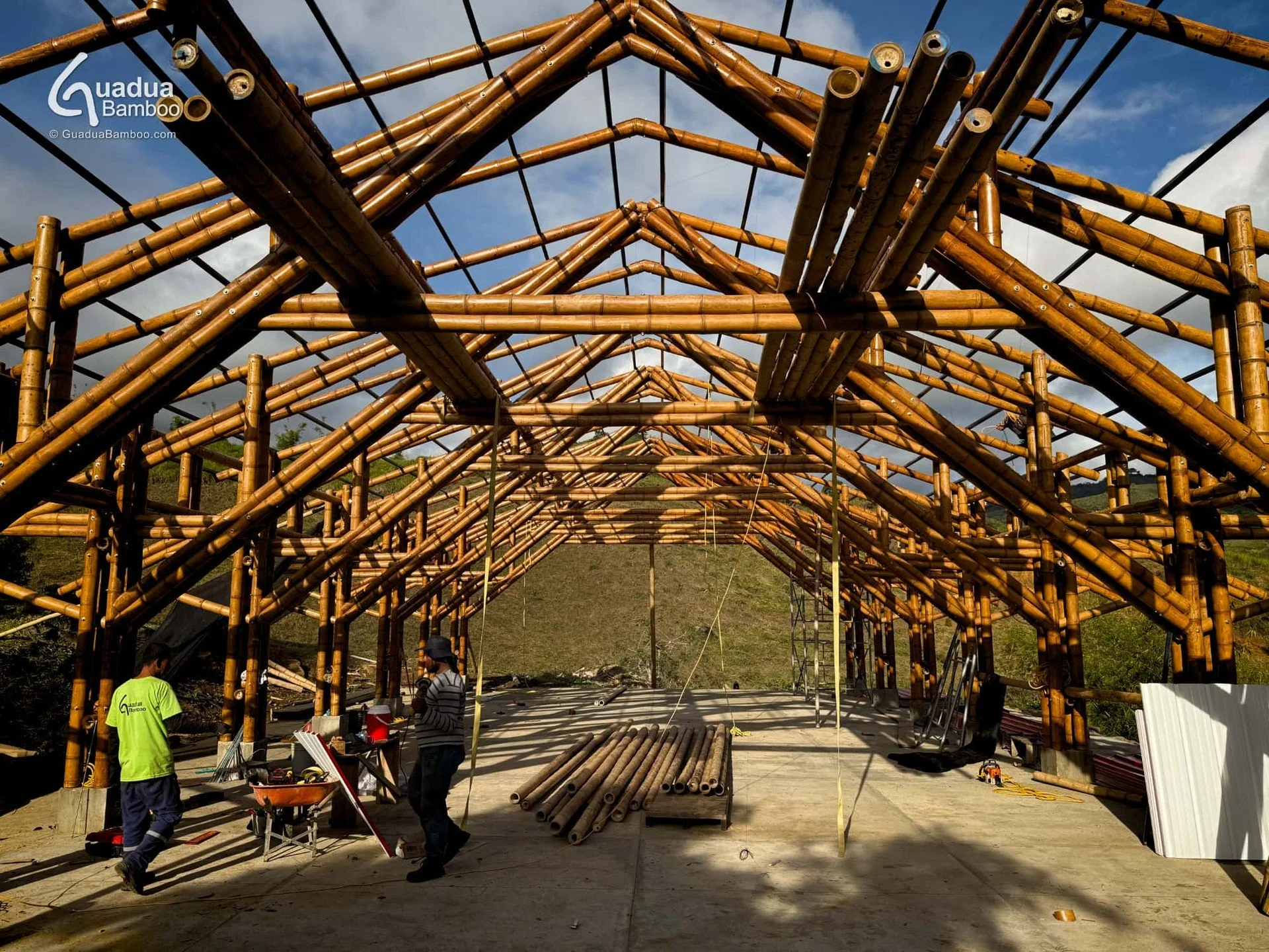 Last photos of our Bamboo Pavilion without a roof.