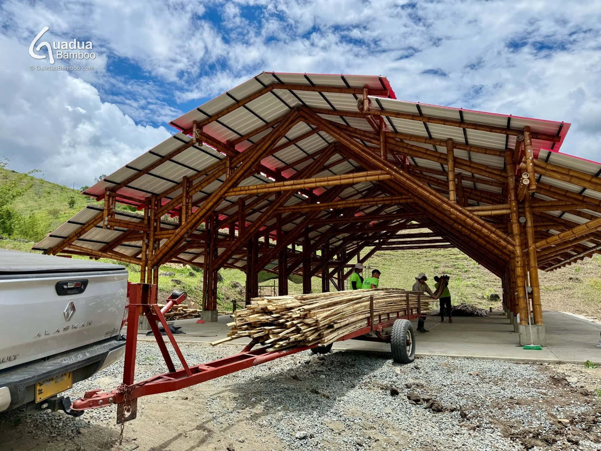Our Guadua Bamboo pavilion is up and already in action! 🌿 No time to waste &mdash; plenty of orders waiting to be finished. 💪✨