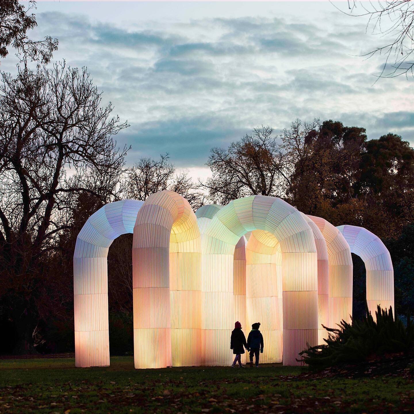 It was so good in our hood when Sky Castle illuminated Central Park in full rainbow glory for Glow Winter Arts Festival against magical, wintery Melbourne skies. A massive thank you as always to the @stonningtoncitycouncil team for your ongoing suppo