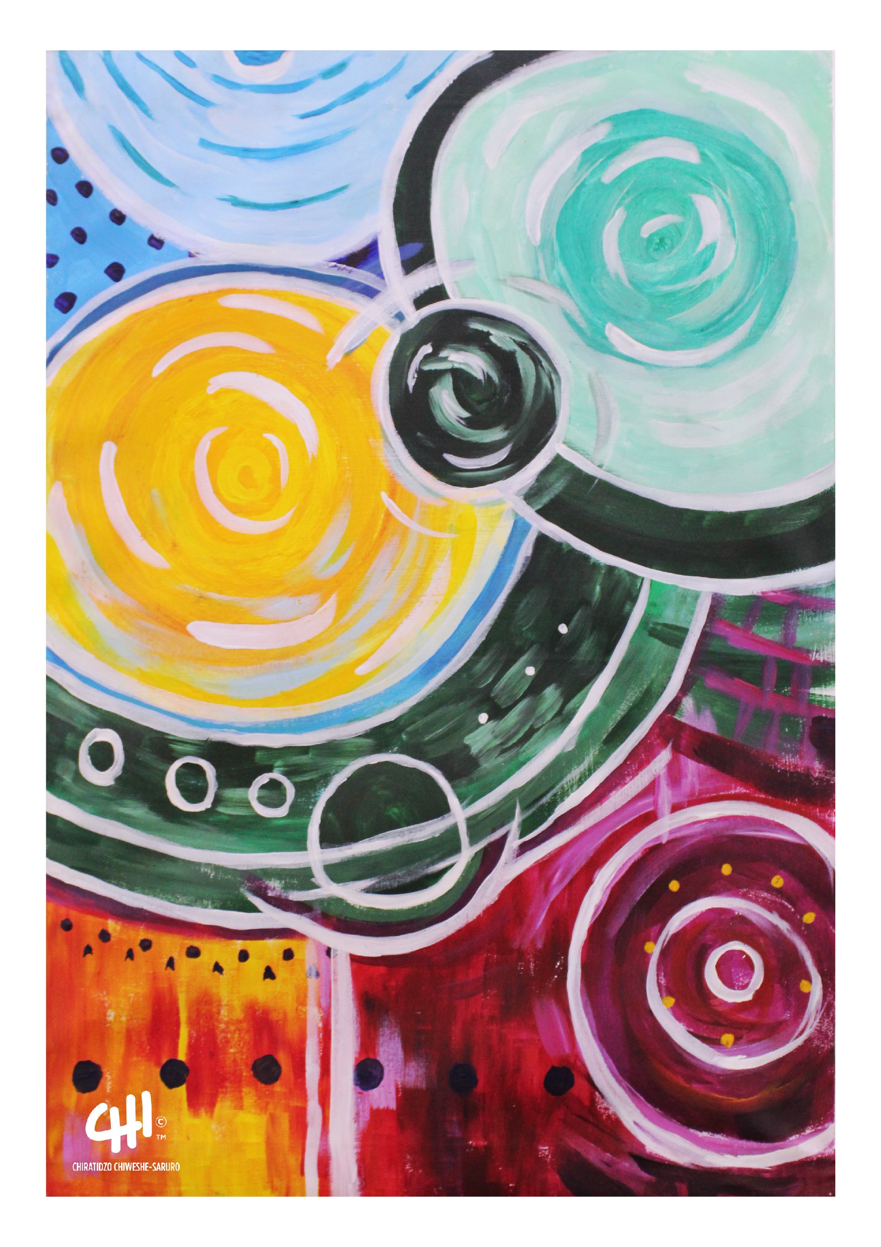 The Universe Before (before Dad Went Home to the LORD) 2023 - Acrylic on Canvas - (approx. A3)