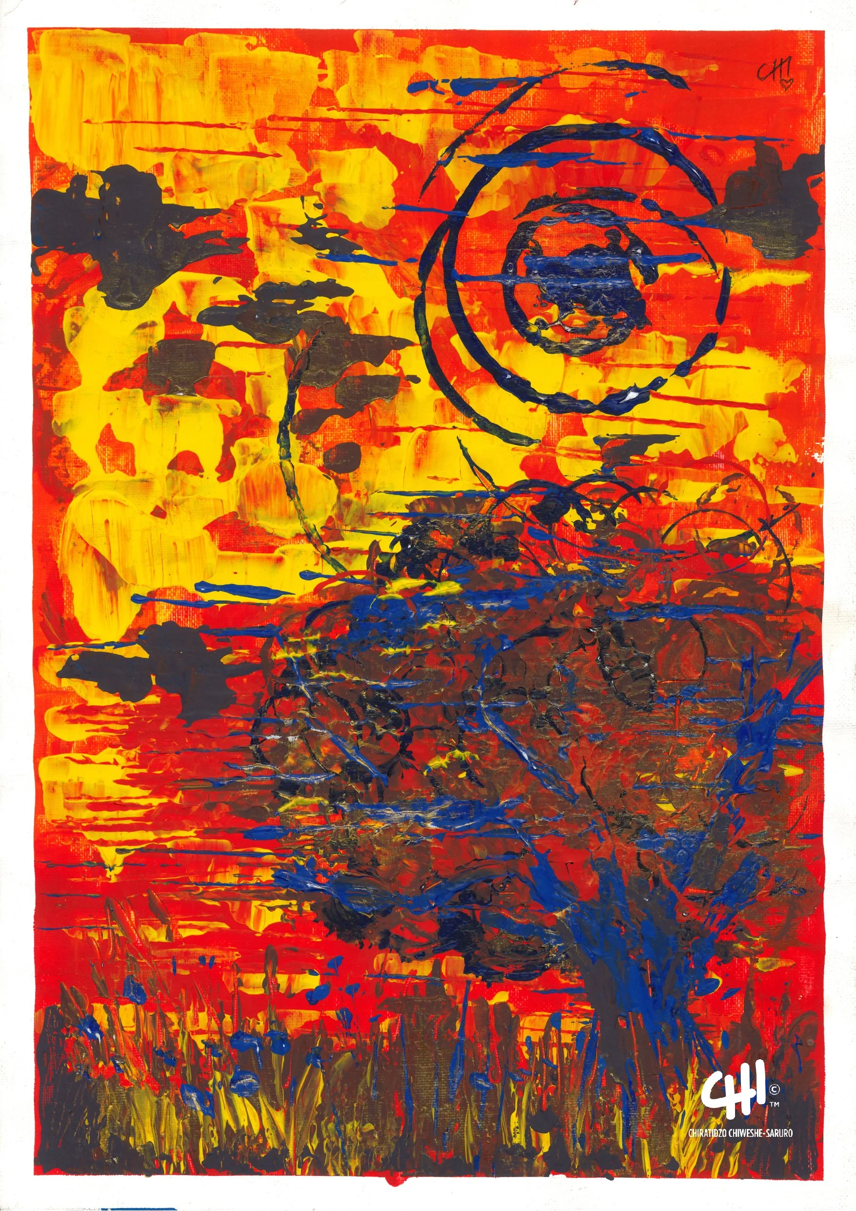 HEAT - Acrylic on Canvas - (approx. A3) (No Frame)