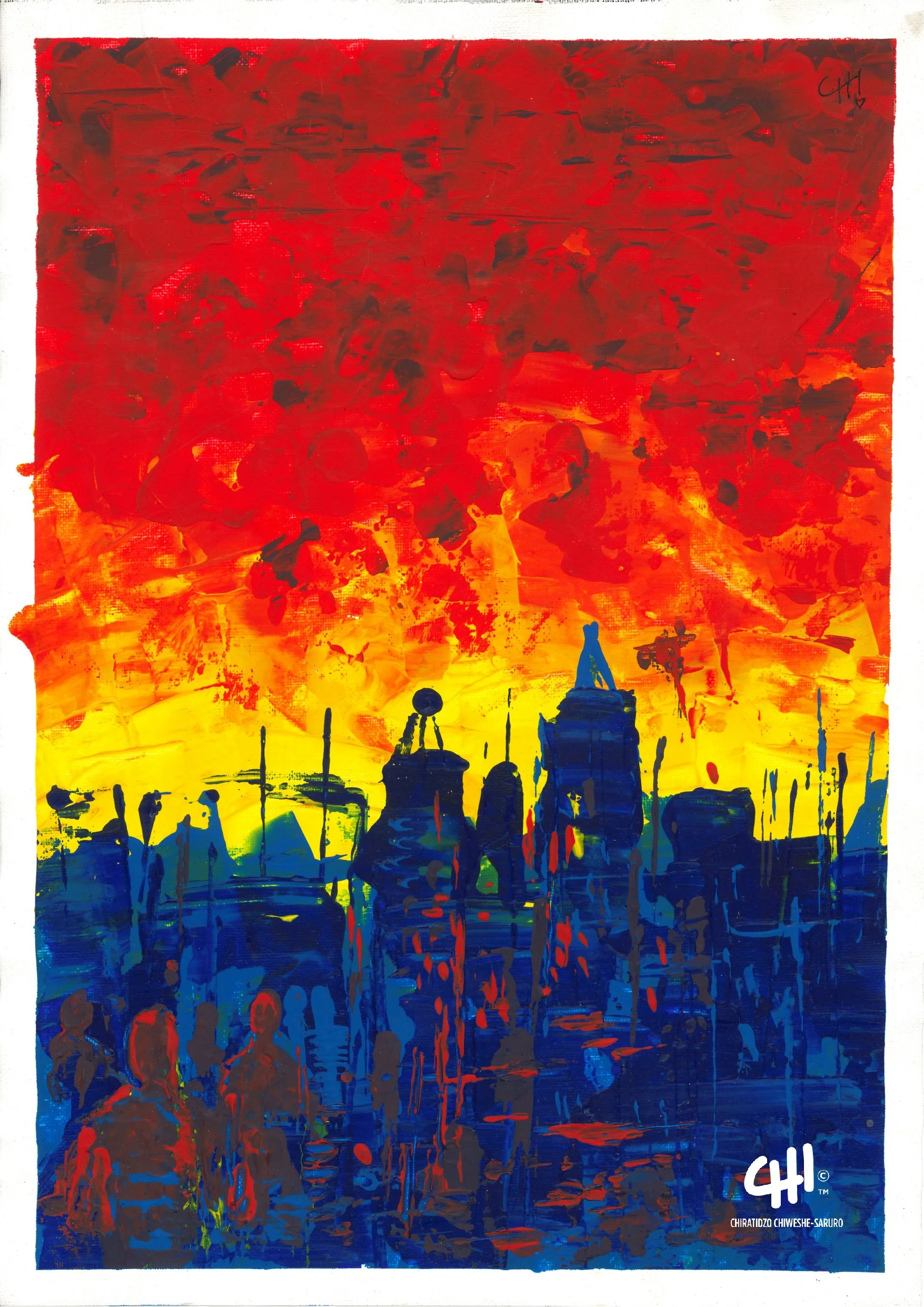 Harare 2023 (Gift for Felly) - Acrylic on Canvas - (approx. A3) (No Frame)