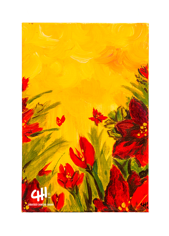 Fleurs (Major) (Beautiful Day series - B) - Acrylic on Canvas 2019 (approx. A3)