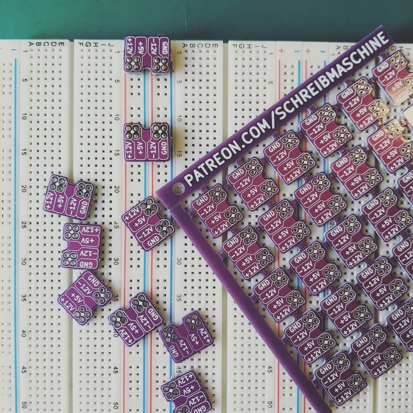 New PCBs in stock! I'm developing a kit of prototyping tools specifically for synthesizers. It builds on the innovation of Mutable Instruments' Breadboard Friends.

Kits will be available in my shop soon at www.schreibmaschine.berlin

#diyelectronics