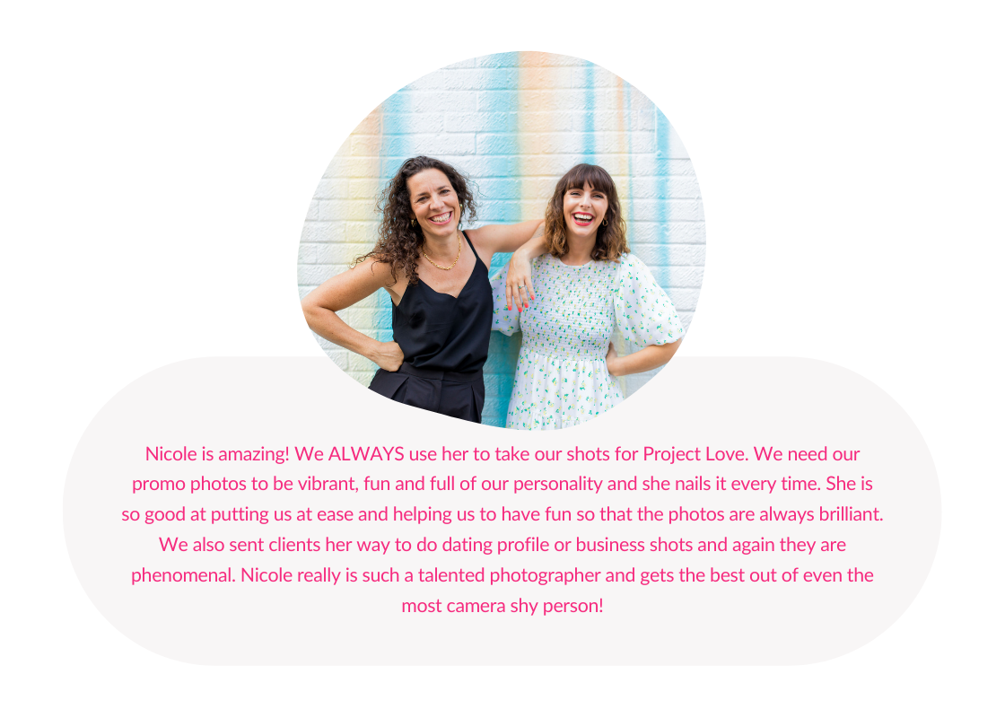 Picture of 2 female clients, smiling at the camera with a review blurb.