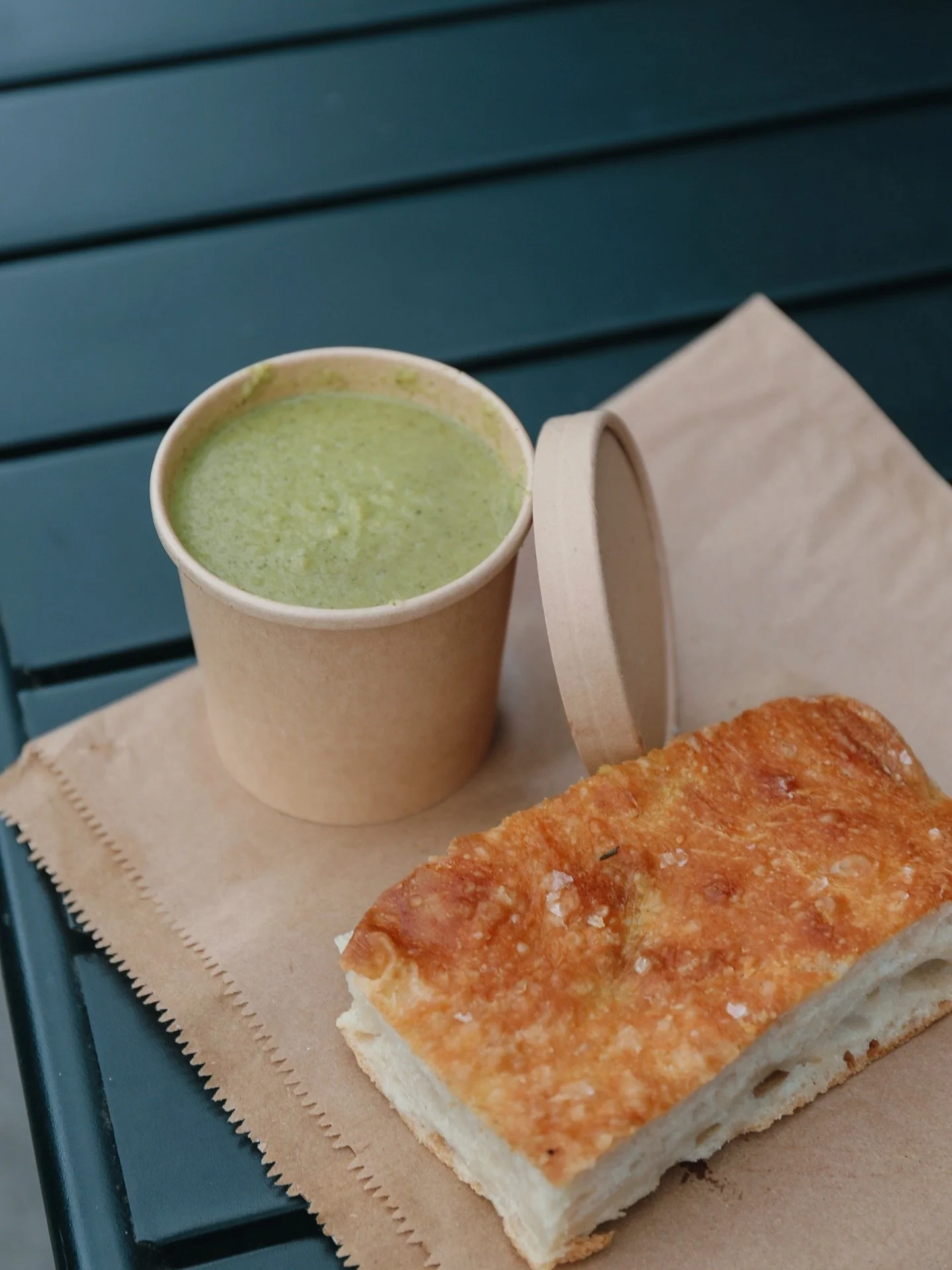 The days are getting shorter, the weather is colder-it&rsquo;s time for something a bit different. 
Aswell as our toasted sandwiches, baguettes and bagels we are now offering a cup of hot soup and a chunk of bread. 
Available Monday-Saturday, with a 