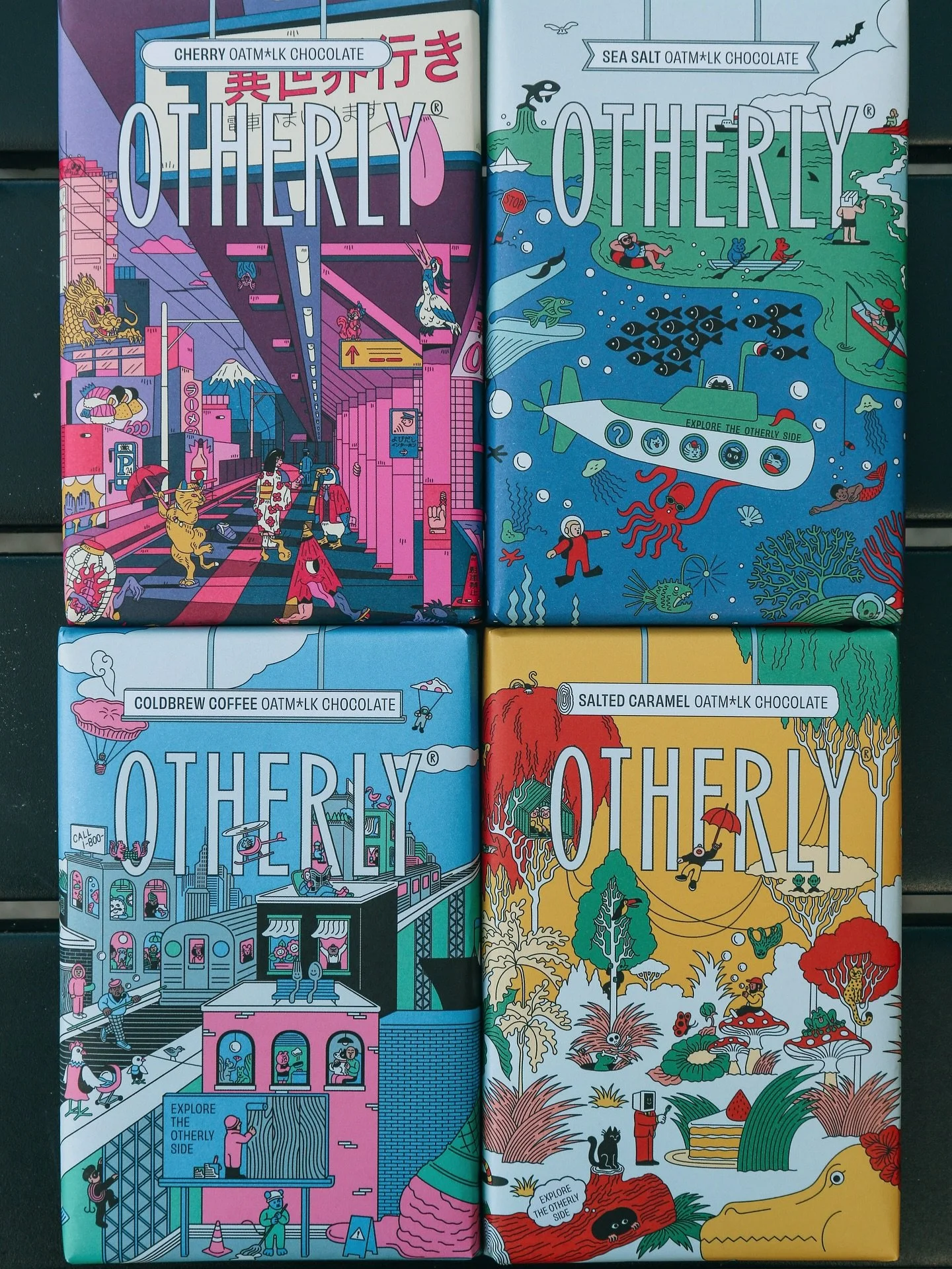 New in and FLYING off the shelves-our new range of @theotherlyside Chocolate. 
Coming in a range of flavours, with the coolest packaging ever. 
#chocolate #coolpackaging