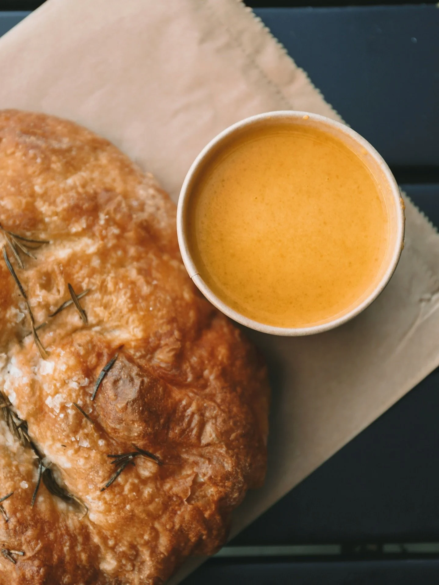 Have you tried our NEW SOUP?! 
Made by our team at @risebakes and coming with a fresh chunk of our focaccia, it is the perfect way you warm up this Autumn.