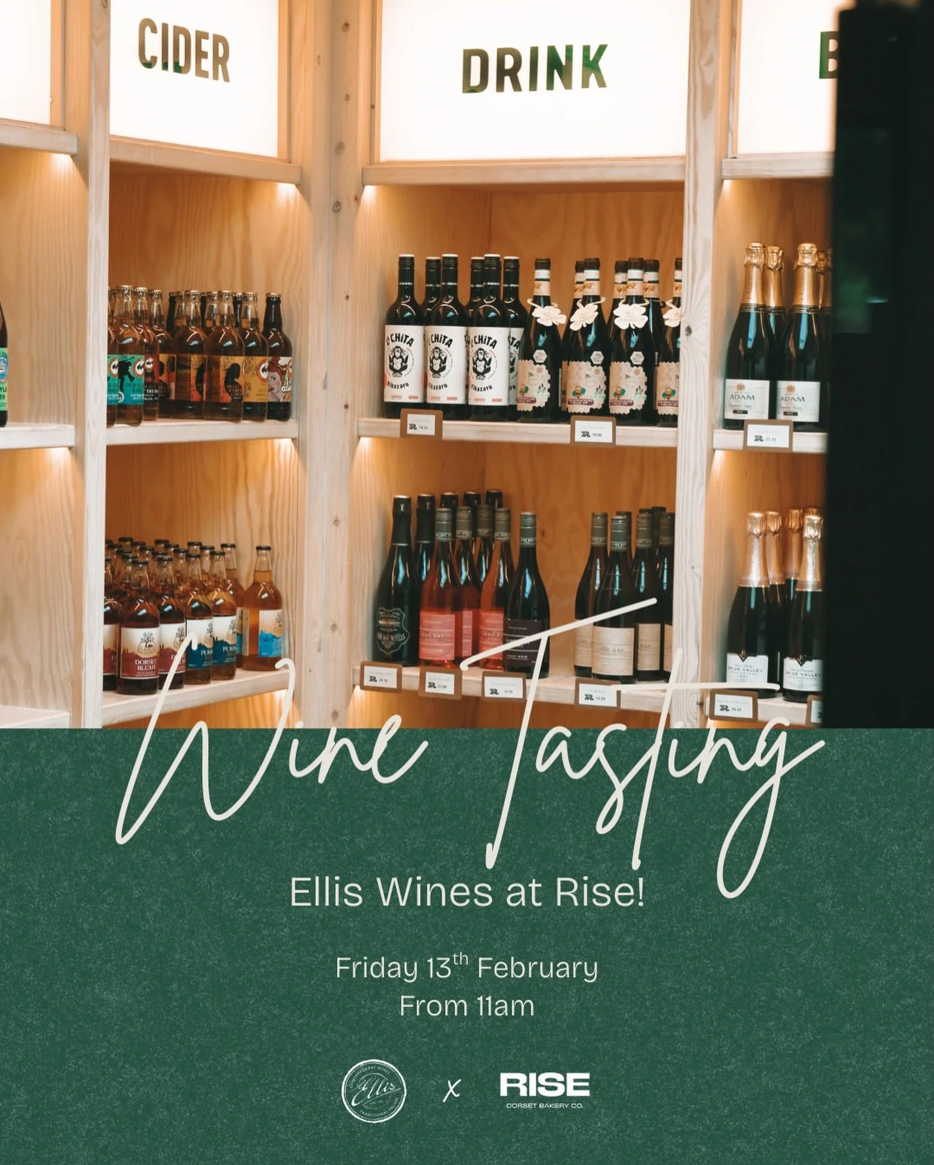 We&rsquo;re delighted to welcome @elliswines1822 to Rise 🍷

Join us in the shop for a chance to discover a carefully selected range of beautiful wines. Whether you&rsquo;re looking to find a new favourite or simply enjoy trying something different, 