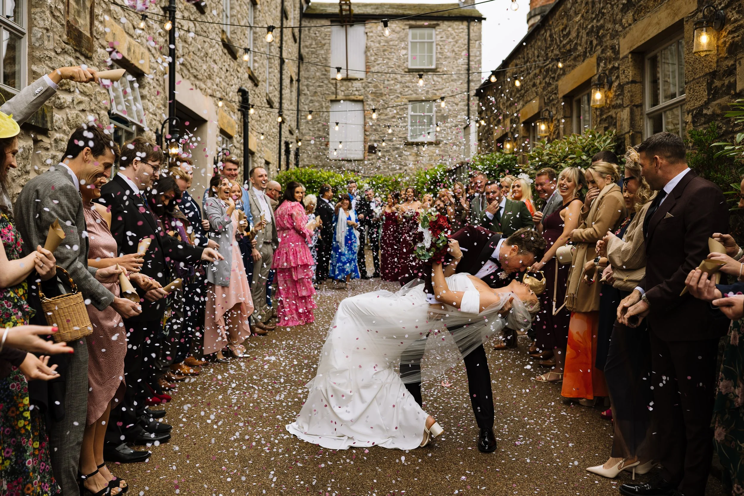 Amazing energy with confetti photos at Holmes Mill