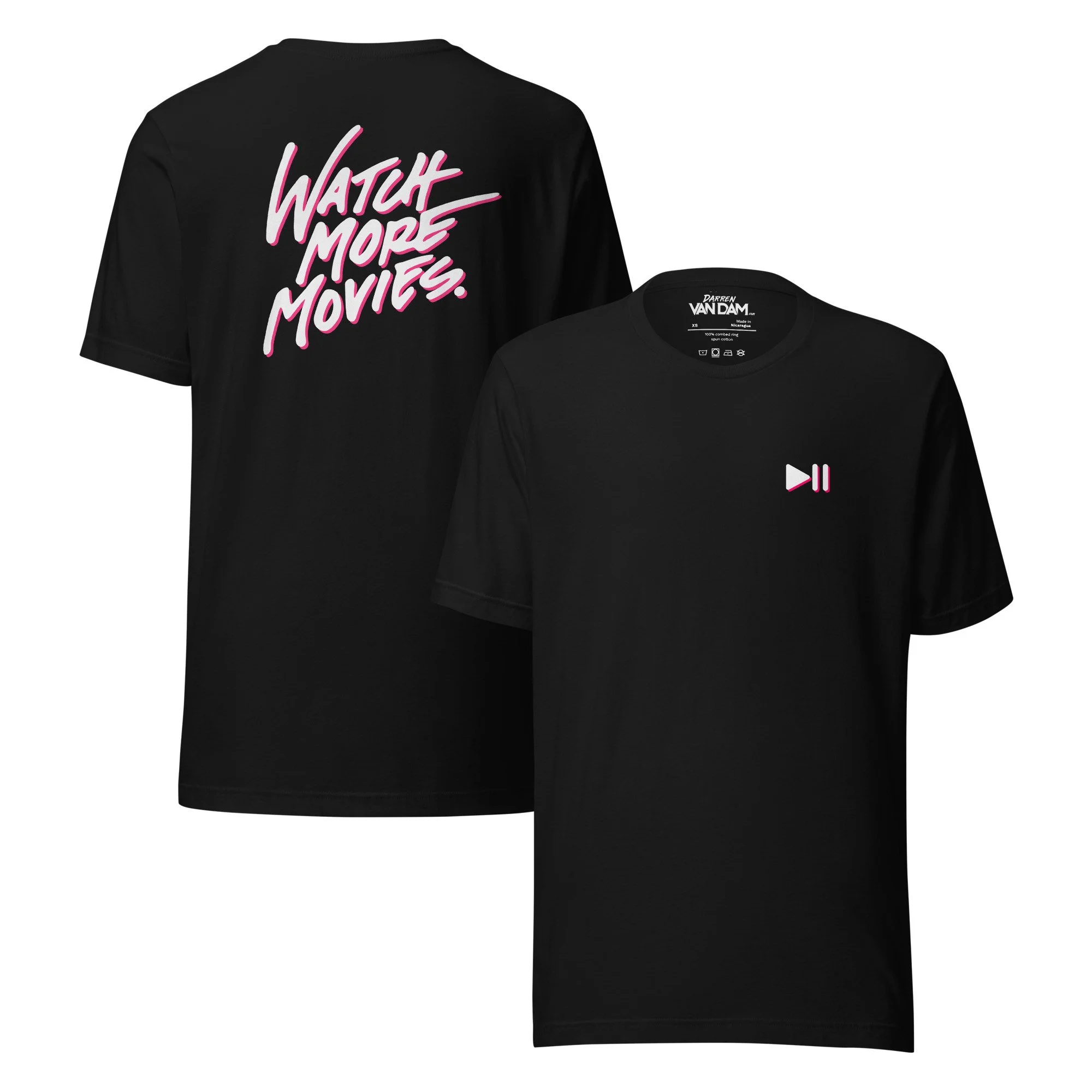 Watch More Movies Duotone Double-sided Fitted Tee