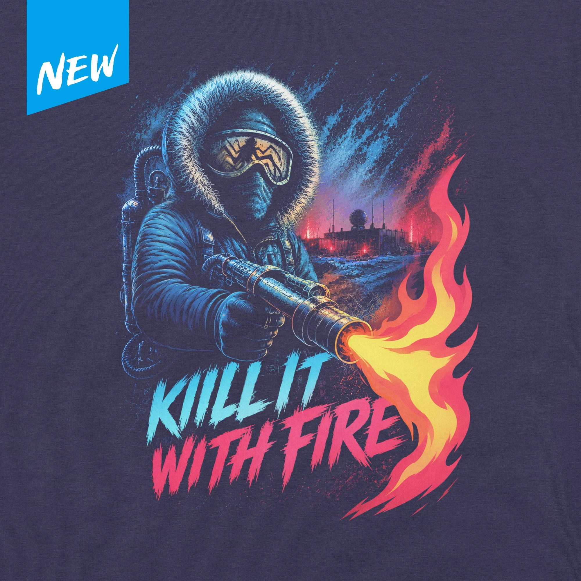 Kill It With Fire Fitted Tee (Navy)
