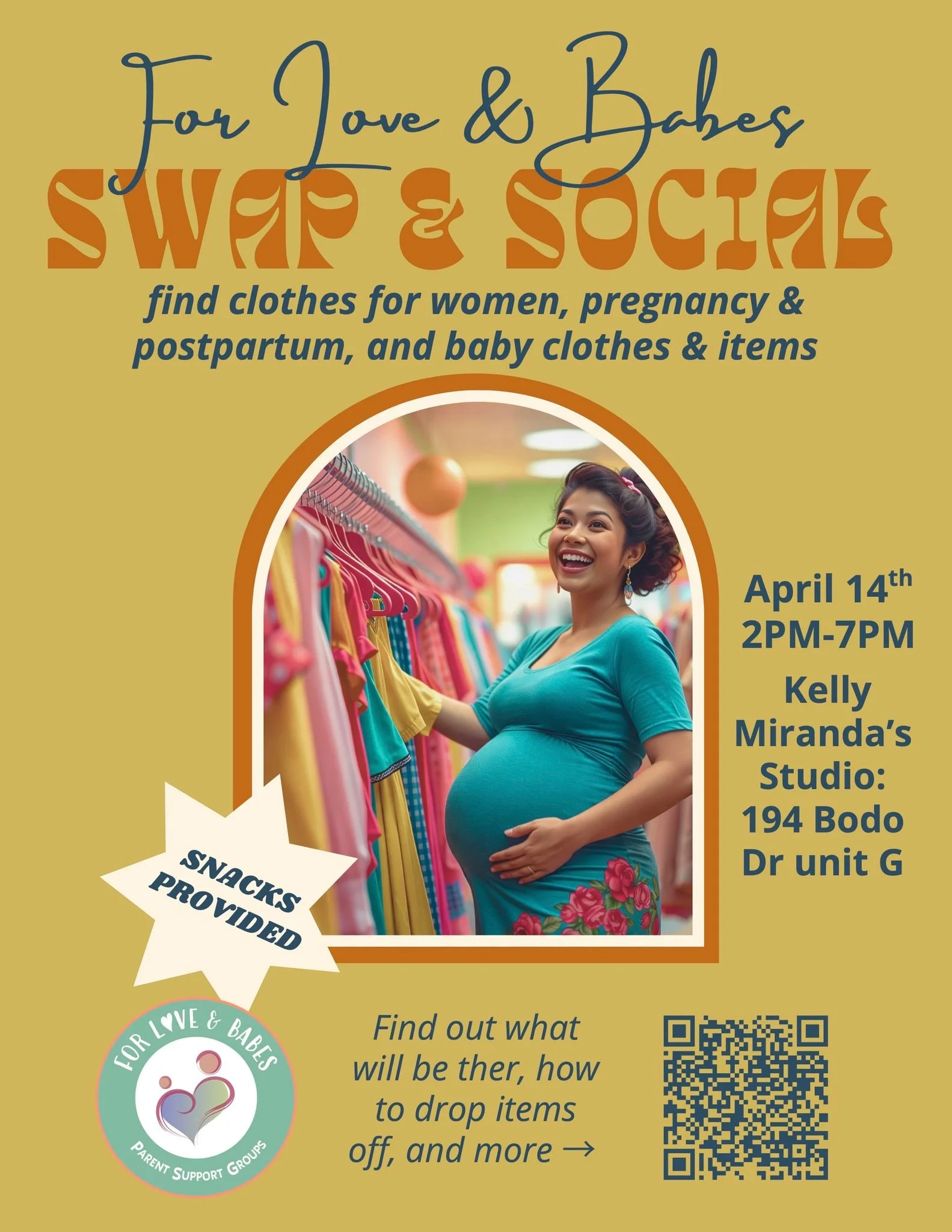 CLOTHING EXCHANGE TO SUPPORT FOR LOVE AND BABES NON-PROFIT
Apr 14, 2026, 2:00 PM &ndash; 7:00 PM
Durango, 194 Bodo Dr, Suite G, Durango, CO

This is more than a clothing swap. It&rsquo;s a chance to gather, connect, and enjoy each other while swappin