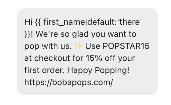 Boba POPS Welcome Flow