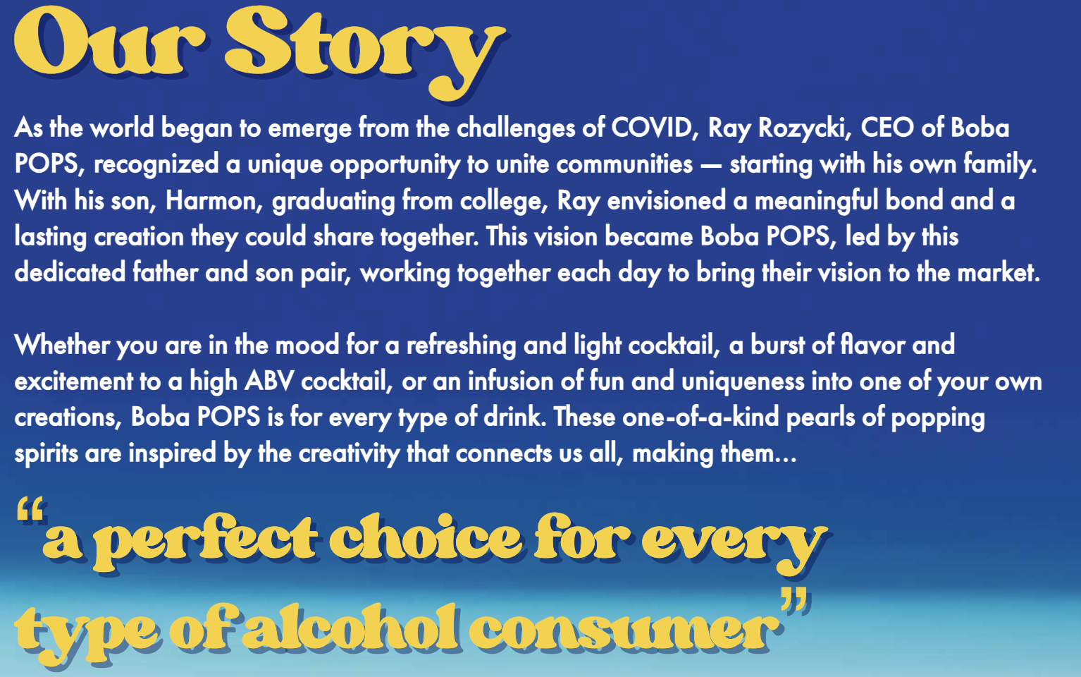 Boba POPS Brand Story, Taglines, and Other Copy