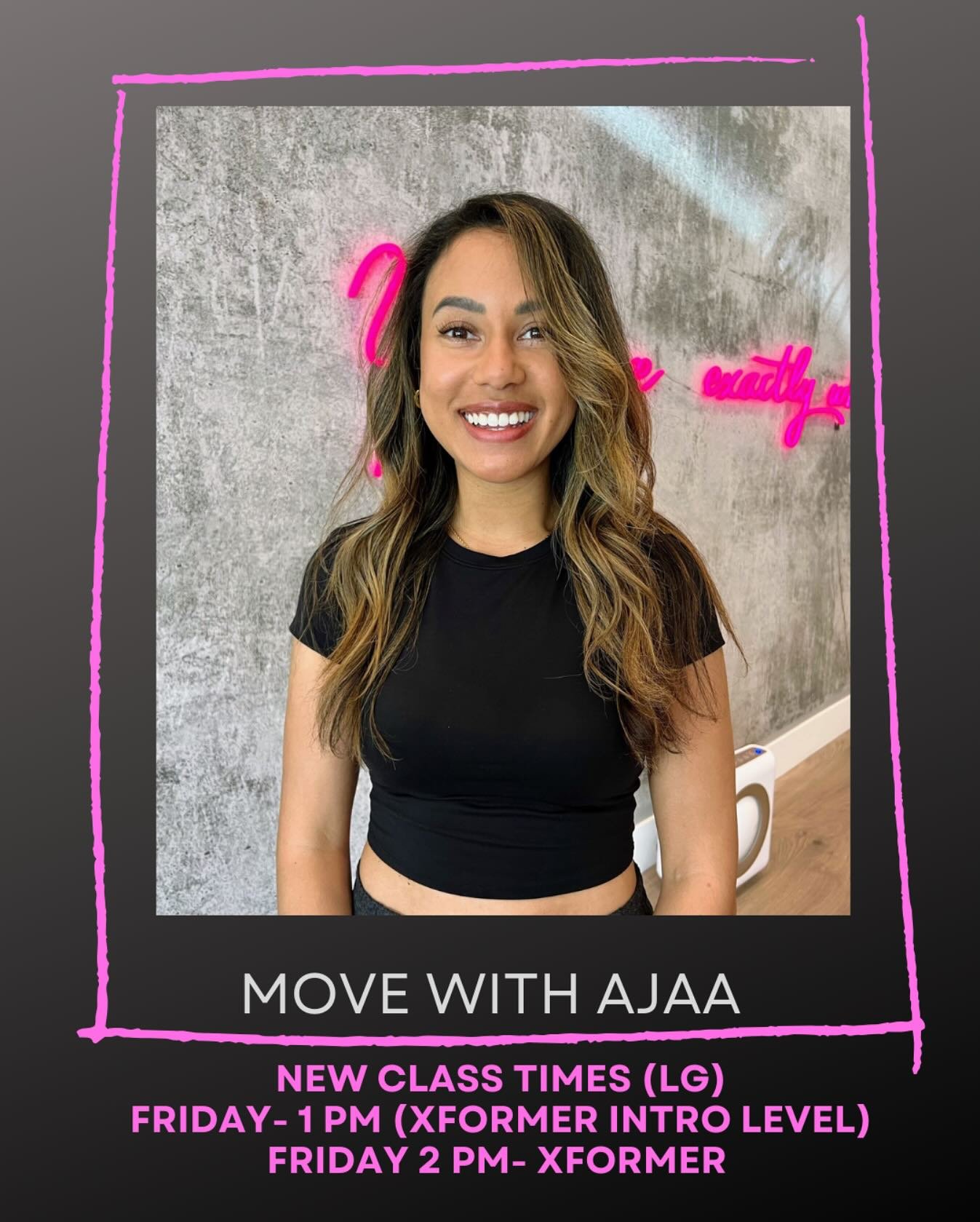 FRIDAYS in LG will see a familiar face starting this week! Ajaa joined our instructor team in 2022 but took a break last year to focus on her career as a nurse! I was so excited when she reached back out to me about teaching again! Ajaa has a calming