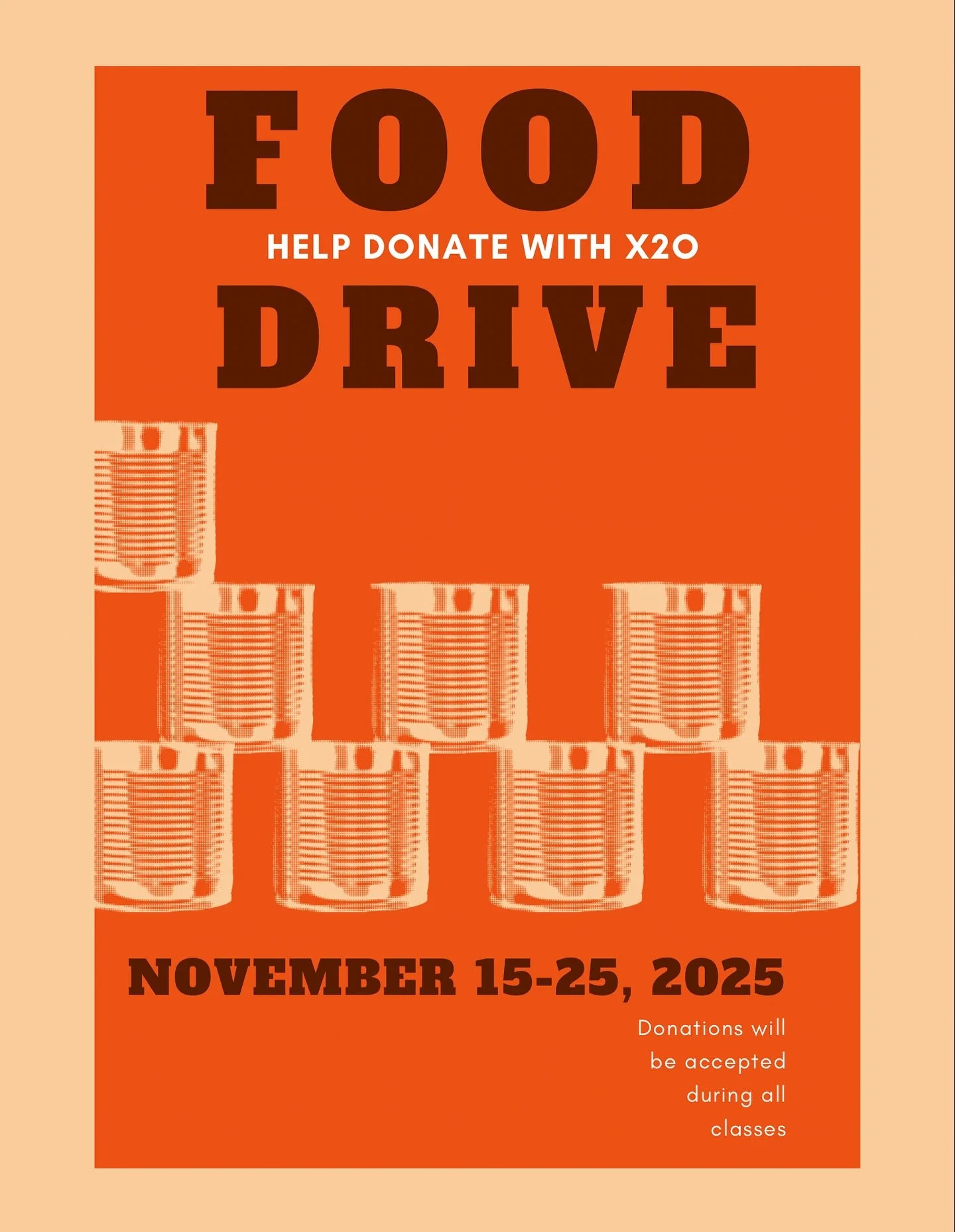 🥫 THANKSGIVING FOOD DRIVE🥫

Basic food and necessities should be accessible to everyone, and we want to help our neighbors who are in need this holiday season.

This year, our Los Gatos and @x2o.fremont locations will be hosting a food drive starti