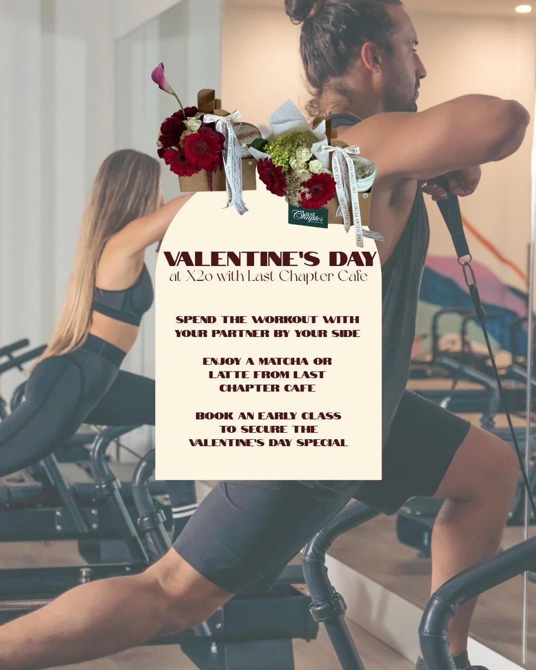 Picture this: You spend Valentine&rsquo;s Day morning at X2o with your lover. 💕Endorphins are flowing during the workout and the high vibes continue with a curated matcha, coffee and floral arrangement in hand. 💐🌷

Bring your boo to any of our cla